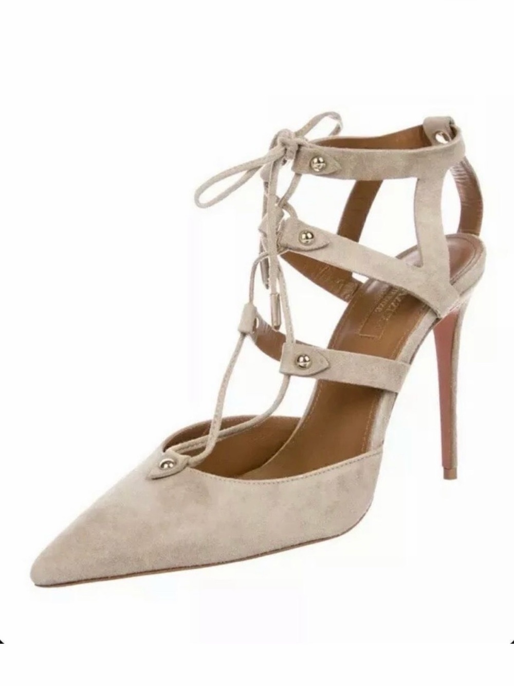Aquazzura Ash Bel Air Caged
105 Suede Lace-up Pump Sandal
Lace Up Studs Saks